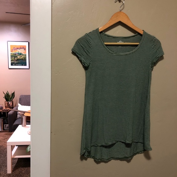 so soft Tops - So soft green & white striped tshirt